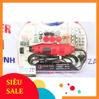 [RẺ VÔ ĐỊCH] Bộ Máy Khoan Mài cắt Khắc mini Đa Năng Kingpro 200W 100 chi tiết (Đỏ) Điều Chỉnh 6 tốc độ giá sỉ