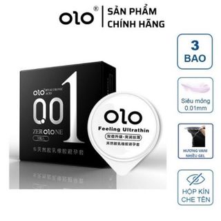 Bao Cao Su Siêu Mỏng OLO 001 Feeling Ultrathin Đen 10 BCS