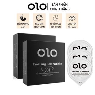 Bao Cao Su Siêu Mỏng OLO 001 Feeling Ultrathin Đen 10 BCS