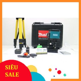 [MÁY 2 PIN] Máy Cân Mực Bắn Cốt Máy Cân Bằng Laser MAKITA 12 Tia Xanh Laser Có Điều Khiển, Sạc, Chân Đế Máy, Hộp Nhựa giá sỉ