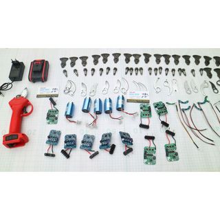 Linh Kiện Máy Kéo Cắt Cành Cây Dùng Pin (mạch điều khiển, công tắc, motor, bánh răng, lưỡi kéo...)
