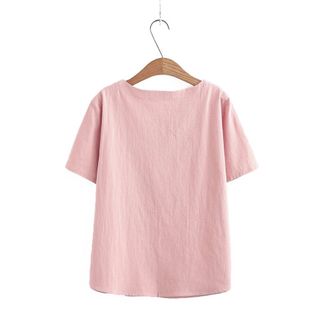 Áo kiểu nữ thêu họa tiết trang nhã - Chất đũi siêu mềm mịn (SP17)