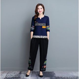 Bộ đồ nữ chất đũi thiết kế phong cách sang chảnh thanh lịch (SP14)