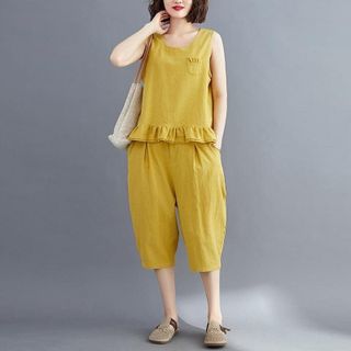Set mặc nhà thiết kế trẻ trung năng động, chất đũi mềm mịn siêu thoáng mát T48