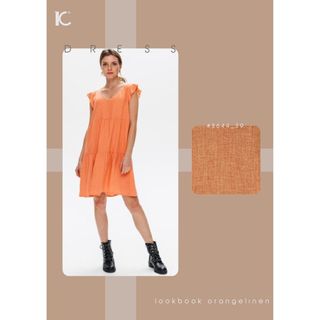 Vải linen look màu cam đất dễ thương cá tính 2022