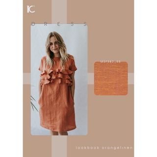 Vải linen look màu cam đất dễ thương cá tính 2022