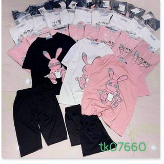 Đồ bộ in thỏ thun cotton form dưới 65kg