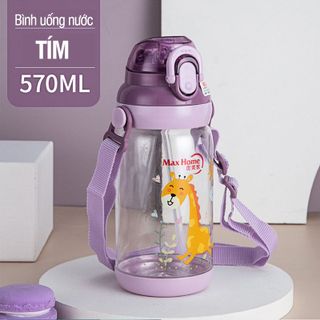 Bình uống nước cho bé có ống hút và dây đeo Maxhome