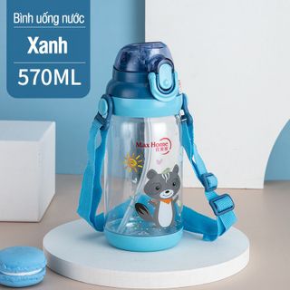 Bình uống nước cho bé có ống hút và dây đeo Maxhome