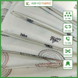 Linen look in hoa văn đẹp tinh tế, nhiều ứng dụng may đầm, váy, áo giá sỉ