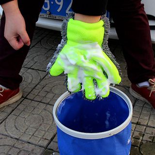 Găng tay rửa xe san hô xỏ 5 ngón RX34, bao tay lau xe mặt san hô dầy, mềm mịn, siêu thấm hút, không trầy sơn xe, có thun co dãn không bị tuột, vệ sinh xe hơi, xe máy