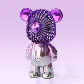 Quạt mini tích điện cầm tay hình gấu Bearbrick siêu dễ thương có cổng sạc USB
