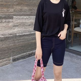 Quần LEGGING ĐÙI nữ GIẢ JEAN
