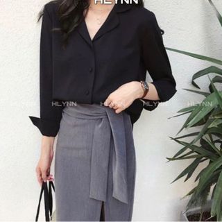 Áo sơ mi rộng cổ vest cổ ve tay dài dành cho nam nà nữ vải lụa mềm mịn mát ít nhăn