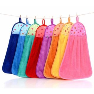 khăn lau tay cotton thấm hút tốt nhà bếp dễ thương có móc treo tường