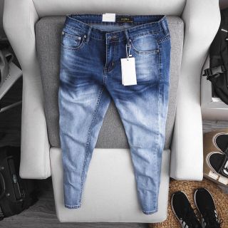 Quần jean dài nam bigsize 80 - 130kg - xanh wash âm dương