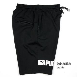 Quần short thể thao nam vải thun poly 2da cao cấp nhất Pu.ma Q165 có size lớn bog size
