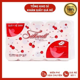 Giấy vệ sinh cao cấp silkwell 3 lớp 15 cuộn giá sỉ