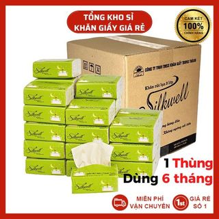 Giấy ăn gấu trúc thùng 30 gói Silkwell, giấy gấu trúc siêu dai không mủn không bụi giấy