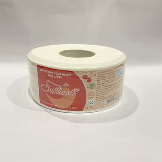 Giấy vệ sinh cuộn lớn, giấy vệ sinh công nghiệp Silkwell 700g 2 lớp có lõi siêu tiết kiệm hàng chính hãng