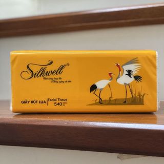 Giấy ăn Silkwell Sếu 600 tờ 3 lớp chính hãng, khăn giấy rút lụa siêu mềm mịn không tẩy trắng