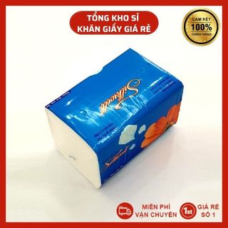 Giấy ăn Silkwell xanh 250 tờ khổ 140 du lịch tiện dụng, khăn giấy rút lụa siêu mềm mịn, không tẩy trắng hàng chính hãng giá sỉ