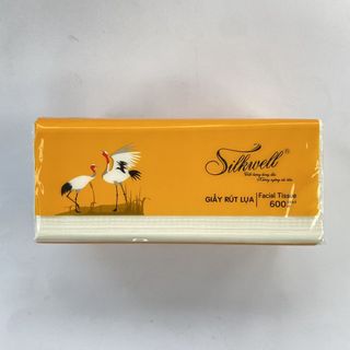 Giấy ăn rút lụa 200 tờ 3 lớp cao cấp Silkwell sếu đầu đỏ