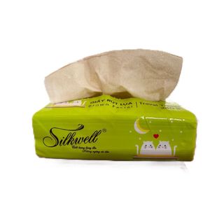 Giấy ăn gấu trúc Silkwell 300 tờ 3 lớp du lịch tiện dụng, khăn giấy gấu trúc không tẩy trắng