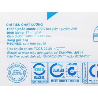 Giấy ăn Silkwell gói 1kg 240 tờ chính hãng