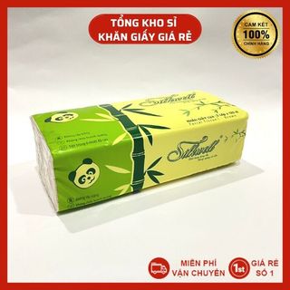 Khăn giấy trúc Silkwell 120 tờ 3 lớp, khăn giấy gấu trúc siêu dai không tẩy trắng hàng chính hãng giá sỉ