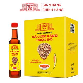 THÙNG 6 CHAI] NƯỚC MẮM NHỈ CÁ CƠM VÀNG RUỘT ĐỎ 525ML - LÀNG CHÀI XƯA