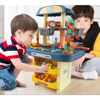 Bộ đồ chơi kỹ sư sửa chữa Montessori, máy khoan dụng cụ vặn vít tháo lắp, mô phỏng môi trường trải nghiệm học và chơi
