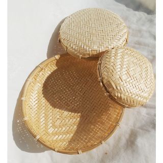 Kệ mẹt tre tròn 1 tầng dùng trong nhà bếp loại sâu nhiều cỡ