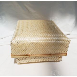 Hộp tre vuông đựng quà, bánh và thực phẩm khô, hàng đan kỹ xuất Nhật