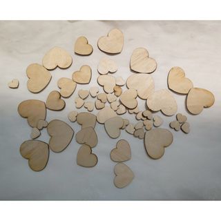 Set 50 trái tim gỗ loại 2.8cm và 1.4cm dùng trang trí tiệc cưới, làm đồ handmade giá sỉ