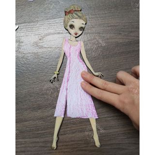 Bộ búp bê gỗ ghép hình thời trang, set gỗ tự tô màu cho bé gái