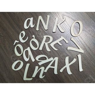 Chữ gỗ trang trí Scrapbook DIY, chữ cái học cụ cho bé cắt theo yêu cầu