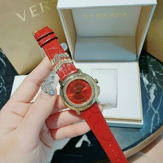 ĐỒNG HỒ VERRSACE NỮ DÂY DA ĐỎ CAO CẤP