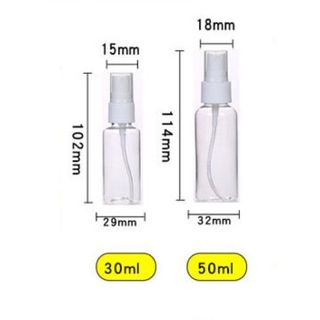 Chai Nhựa Vòi xịt phun sương 10ml 15ml 30ml 50ml chiết nước hoa tinh dầu dung dịch, mẫu thử du lịch