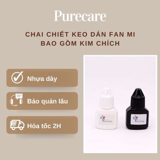 Chai nhựa 5ml chiết keo nối mi fan volume màu trắng/đen giá sỉ