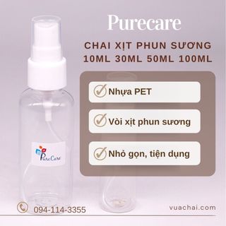 Chai nhựa Vòi xịt phun sương 10ml 30ml 50ml 100ml chiết tách dung dịch mỹ phẩm tinh dầu nước hoa xịt khoáng giá sỉ