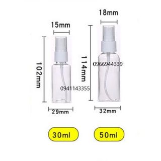 [GIÁ SỐC] HCM - Chai Nhựa xịt phun sương 50ml chiết mỹ phẩm tinh dầu nước hoa xịt khoáng