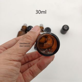 (MUA 2 TẶNG 1) Chai bi lăn nâu 5ml 10ml 15ml 20ml 30ml 50ml cao cấp, chai thủy tinh chiết nước hoa tinh dầu serum