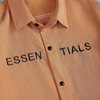 ÁO SƠ MI NAM VẢI ĐŨI THÊU TAY NGẮN