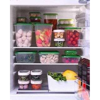 Hộp đựng thực phẩm-bộ hộp 17 món ikea cao cấp đựng thực phẩm bảo quản tủ lạnh
