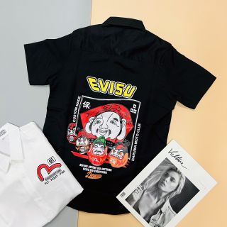 ÁO SƠ MI NAM NGẮN TAY IN EVISU MÃ MỚI