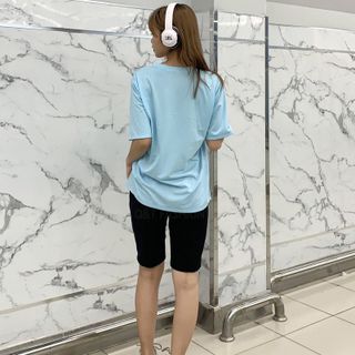 Sét bộ nữ ,đồ bộ lững ngố nữ thun coton sufa,áo phom rộng phối quần đen ,thời trang xuân hè BL13-XANH LAM