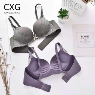 Áo lót nữ su đúc CXG không gọng nâng ngực phối ren A16 – Áo lót su non đệm bàn tay nâng đẩy ngực – Áo ngực không gọng đệm mềm mịn