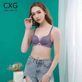 Áo lót nữ su đúc CXG không gọng nâng ngực phối ren A16 – Áo lót su non đệm bàn tay nâng đẩy ngực – Áo ngực không gọng đệm mềm mịn