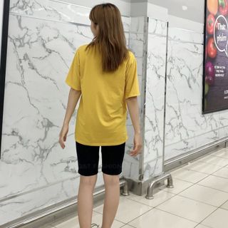 Sét bộ nữ ,đồ bộ lững ngố nữ thun coton sufa,áo phom rộng phối quần đen ,thời trang xuân hè BL13-VÀNG